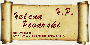 Helena Pivarski vizit kartica